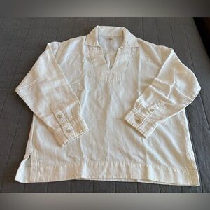 FAHERTY Collared Oversized Shirt Sail Away Organic Cotton & Linen Shirt